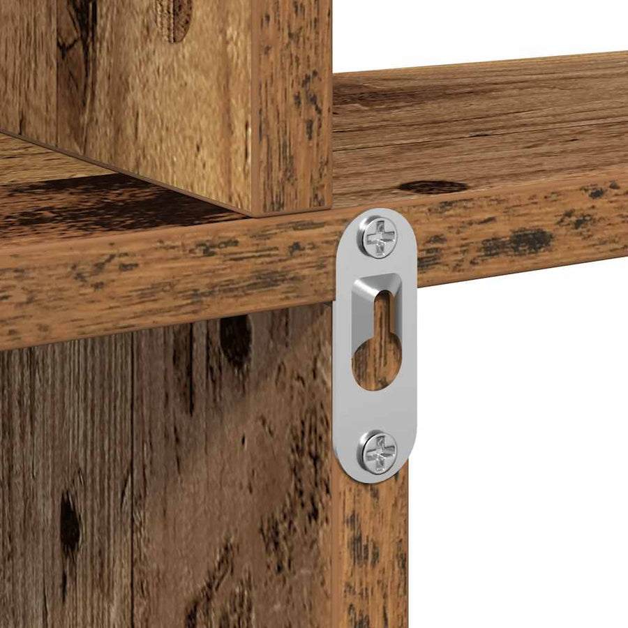 Wandschap 80x15x78,5 cm bewerkt hout oud houtkleurig