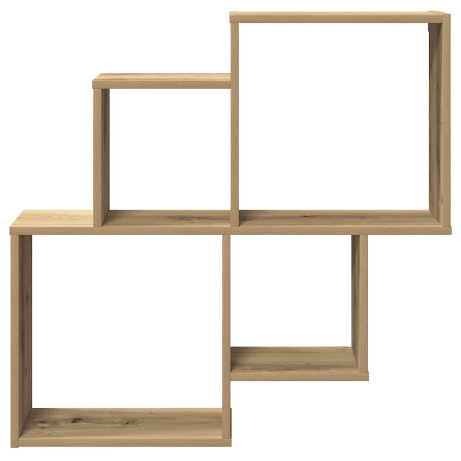 Wandschap 80x15x78,5 cm bewerkt hout artisanaal eikenkleurig