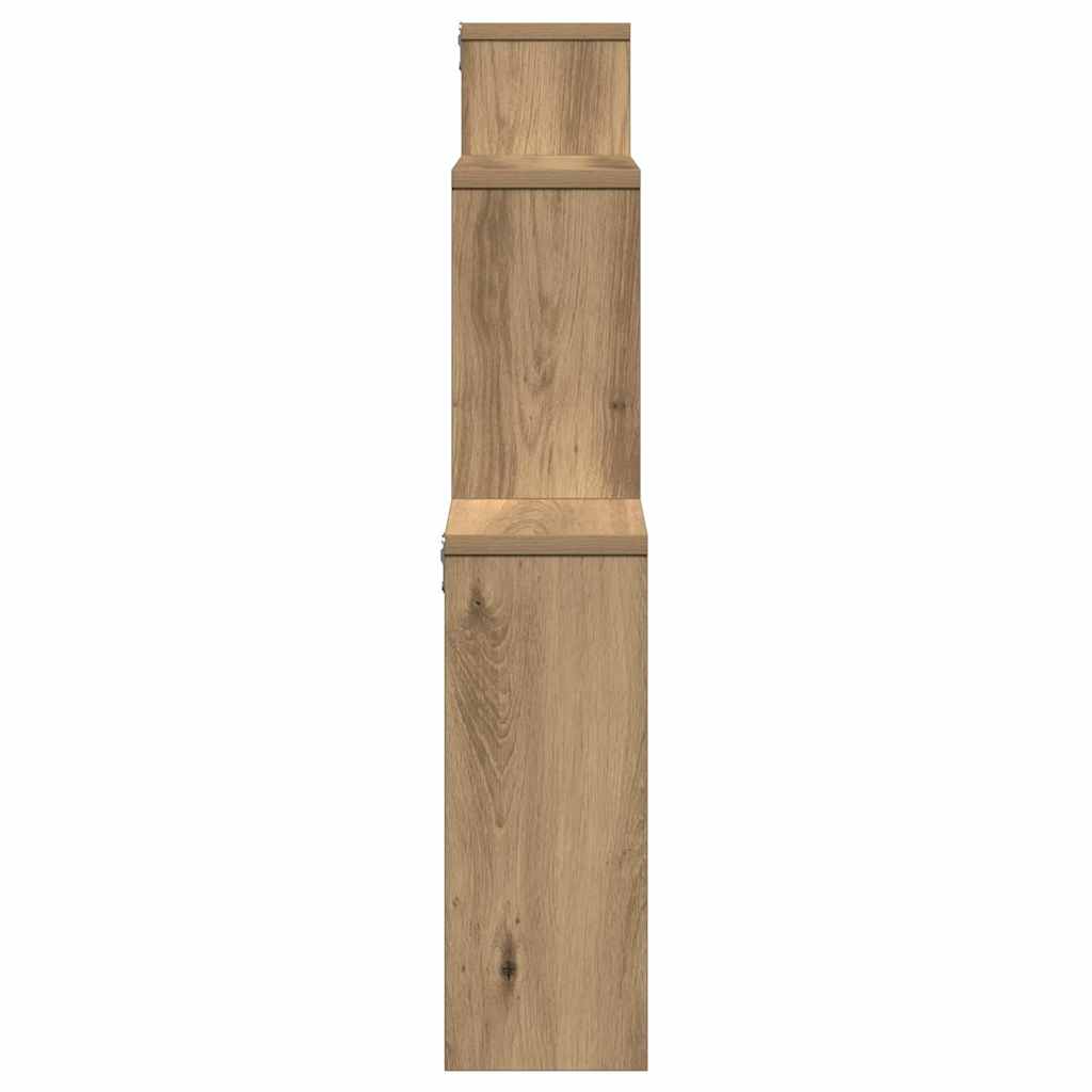 Wandschap 80x15x78,5 cm bewerkt hout artisanaal eikenkleurig