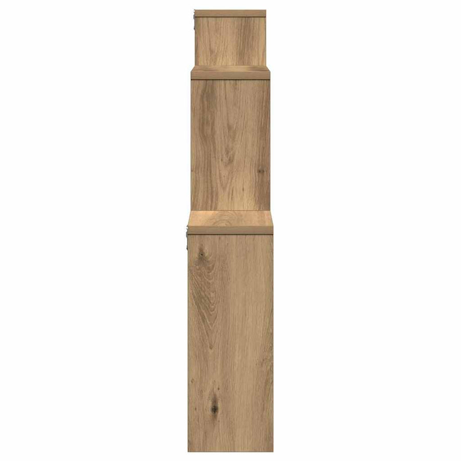 Wandschap 80x15x78,5 cm bewerkt hout artisanaal eikenkleurig