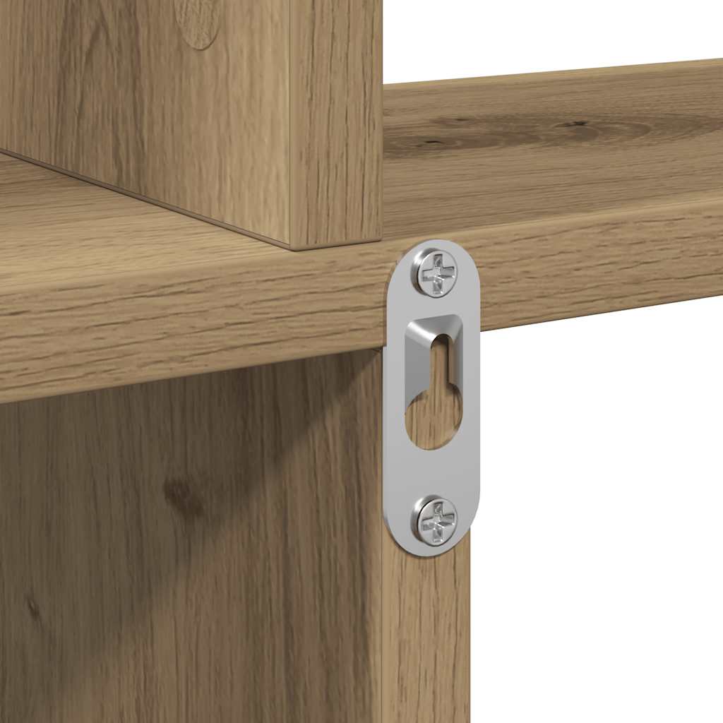 Wandschap 80x15x78,5 cm bewerkt hout artisanaal eikenkleurig