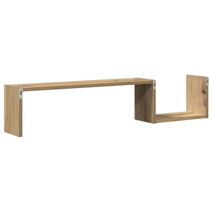 Wandschappen 2 st 100x15x20 cm bewerkt hout artisanaal eiken