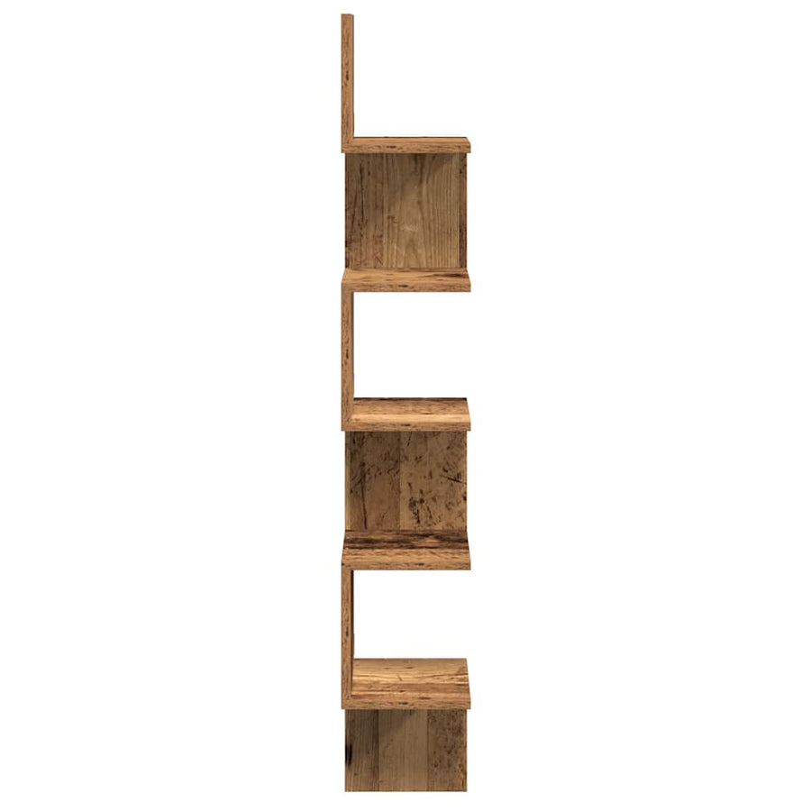 Hoekwandschap 20x20x127,5 cm bewerkt hout oud houtkleurig