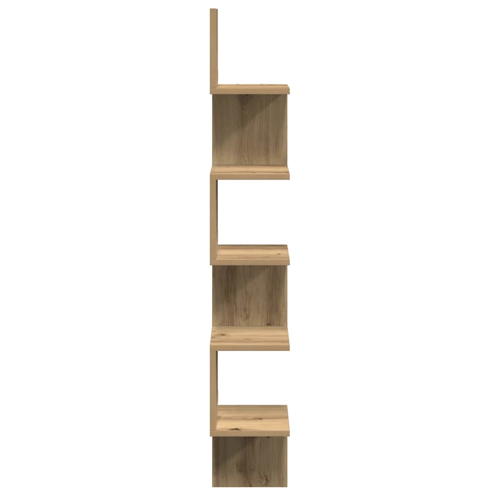 Hoekwandschap 20x20x127,5 cm bewerkt hout artisanaal eiken
