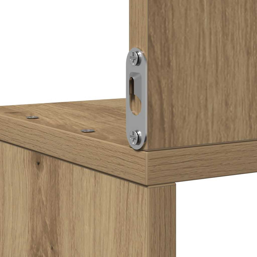 Hoekwandschap 20x20x127,5 cm bewerkt hout artisanaal eiken
