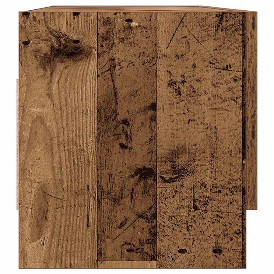 Kledingkast 100x32,5x35 cm bewerkt hout oud houtkleurig