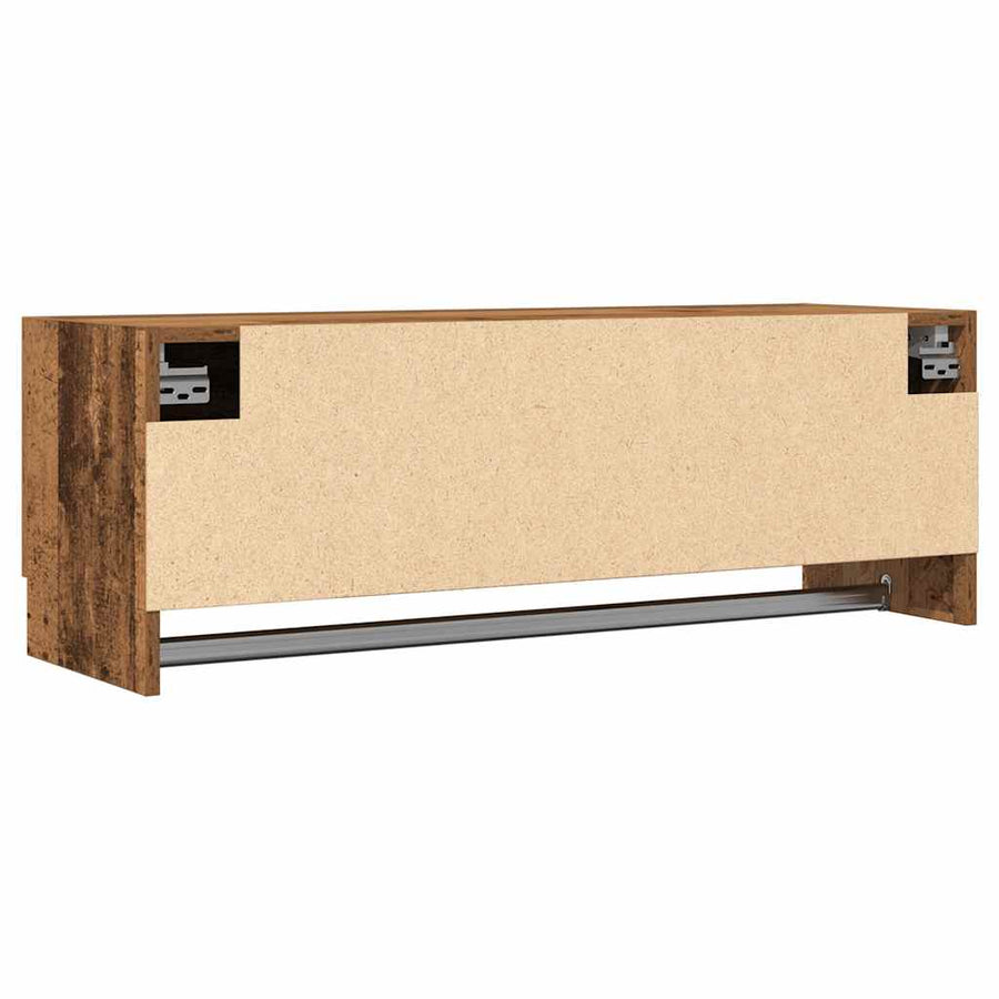 Kledingkast 100x32,5x35 cm bewerkt hout oud houtkleurig
