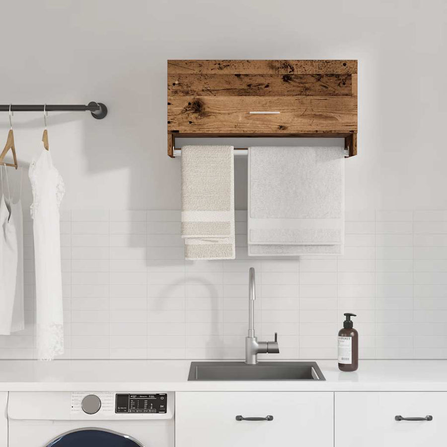Kledingkast 70x32,5x35 cm bewerkt hout oud houtkleurig