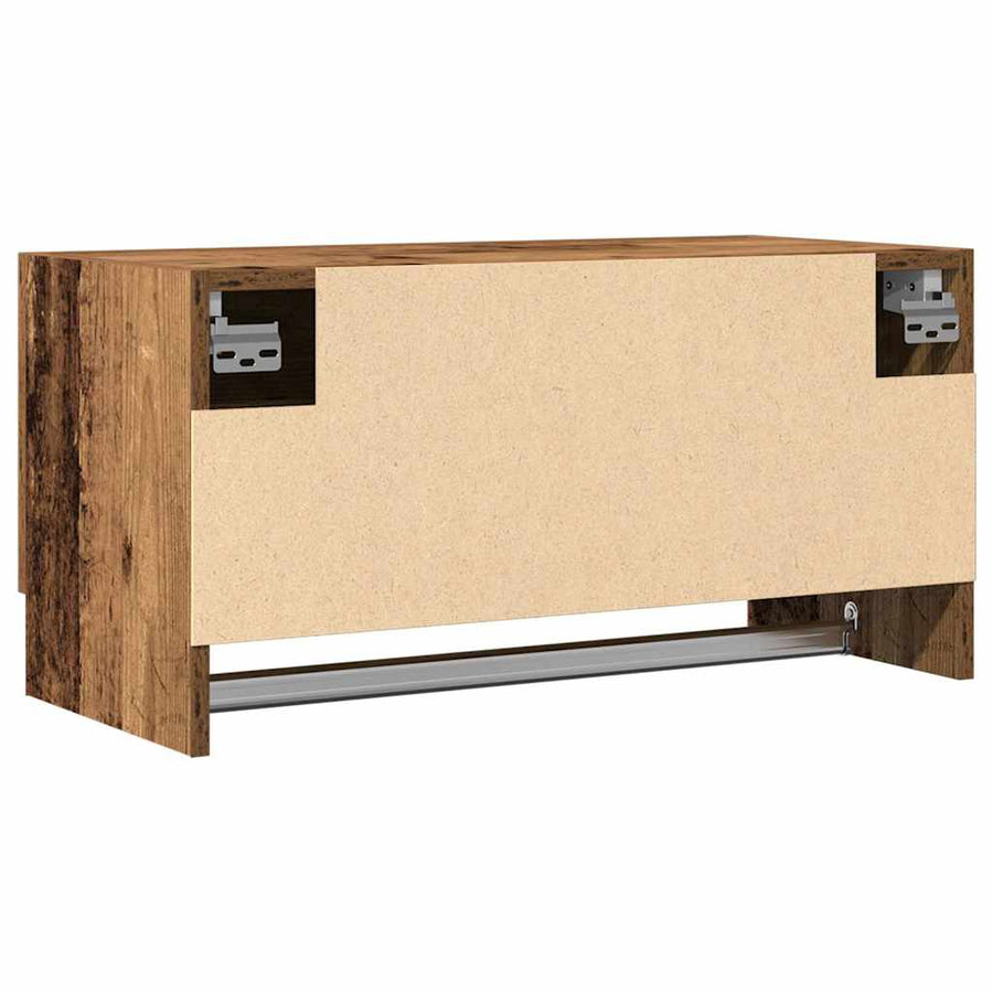 Kledingkast 70x32,5x35 cm bewerkt hout oud houtkleurig