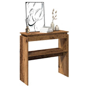 Wandtafel 102x30x80 cm bewerkt hout oud houtkleurig