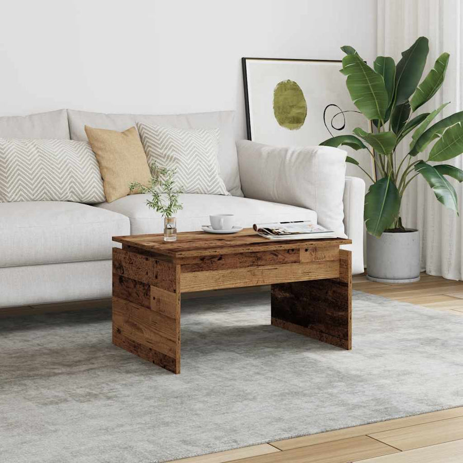 Salontafel 68x50x38 cm bewerkt hout oud houtkleurig
