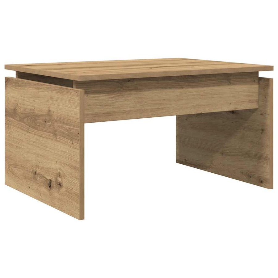 Salontafel 68x50x38 cm bewerkt hout artisanaal eikenkleur
