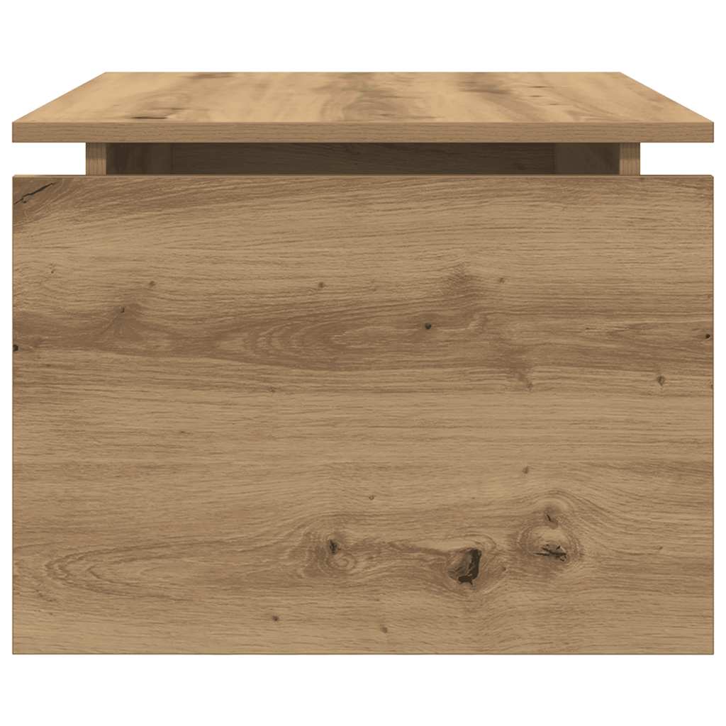 Salontafel 68x50x38 cm bewerkt hout artisanaal eikenkleur