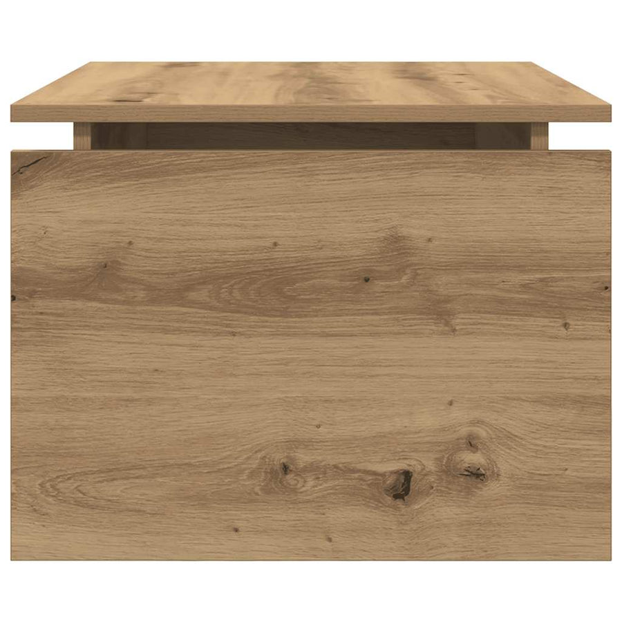 Salontafel 68x50x38 cm bewerkt hout artisanaal eikenkleur