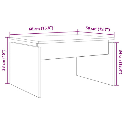 Salontafel 68x50x38 cm bewerkt hout artisanaal eikenkleur