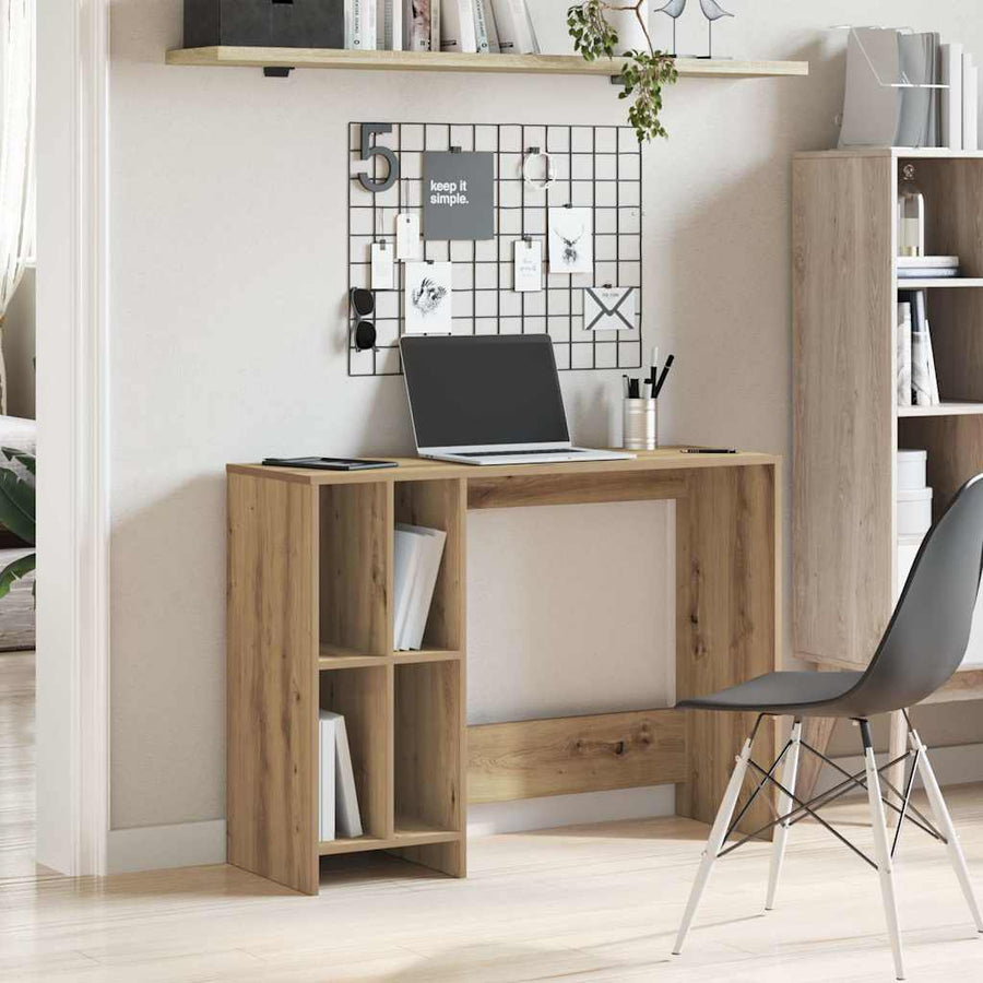 Bureau 102,5x35x75 cm bewerkt hout artisanaal eikenkleur