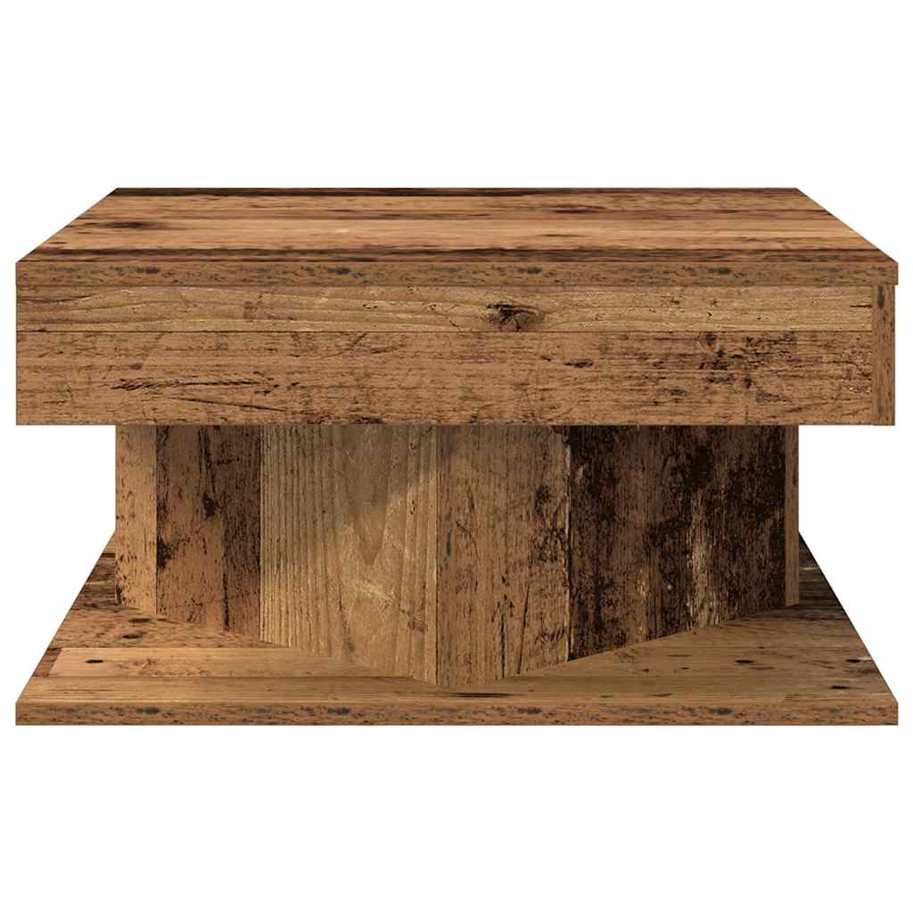 Salontafel 55x55x30 cm bewerkt hout oud houtkleurig