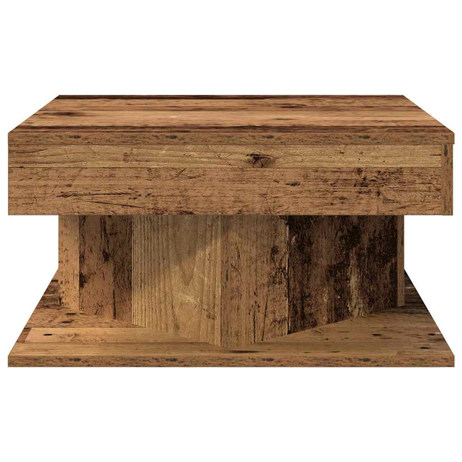 Salontafel 55x55x30 cm bewerkt hout oud houtkleurig