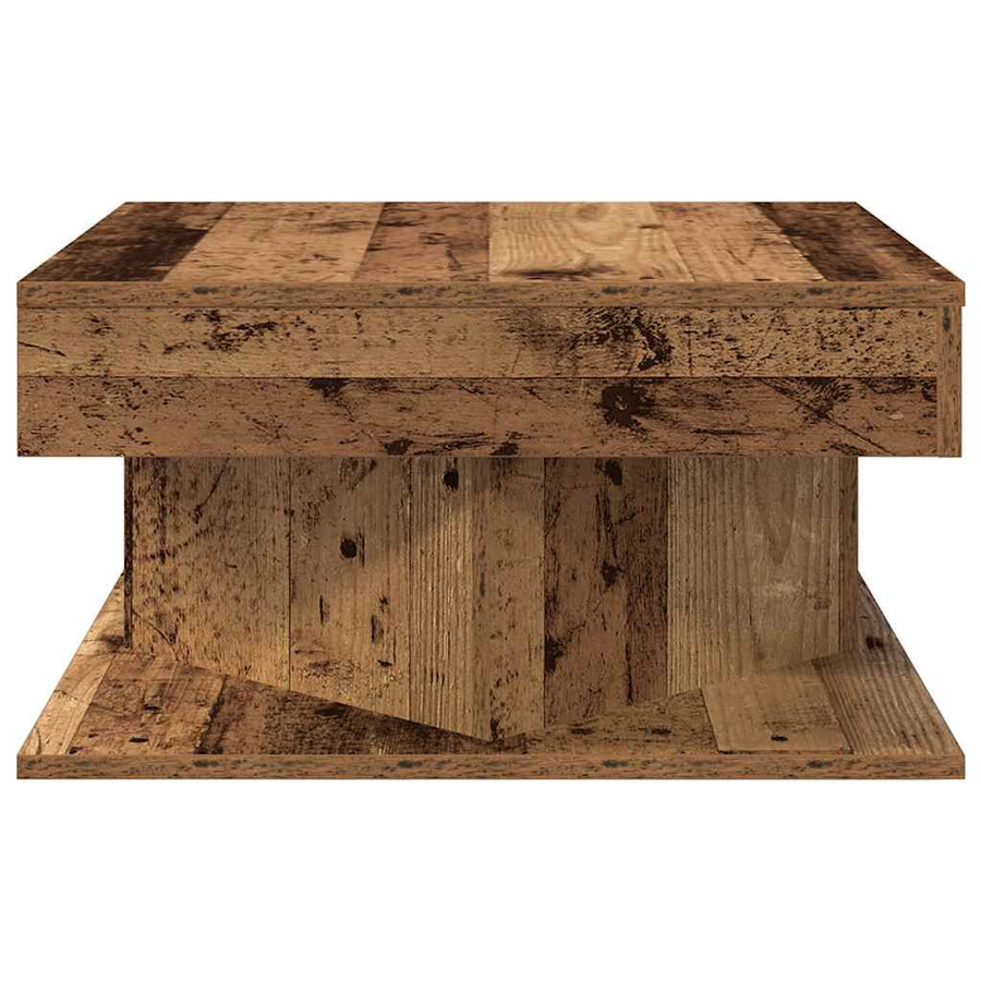 Salontafel 55x55x30 cm bewerkt hout oud houtkleurig