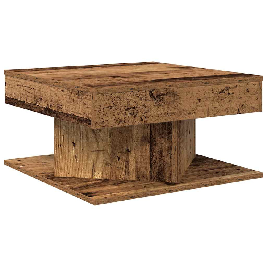 Salontafel 55x55x30 cm bewerkt hout oud houtkleurig