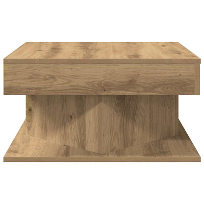 Salontafel 55x55x30 cm bewerkt hout artisanaal eikenkleurig
