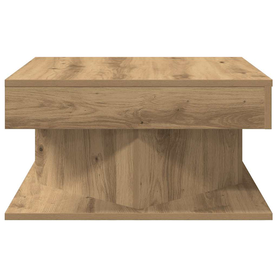 Salontafel 55x55x30 cm bewerkt hout artisanaal eikenkleurig