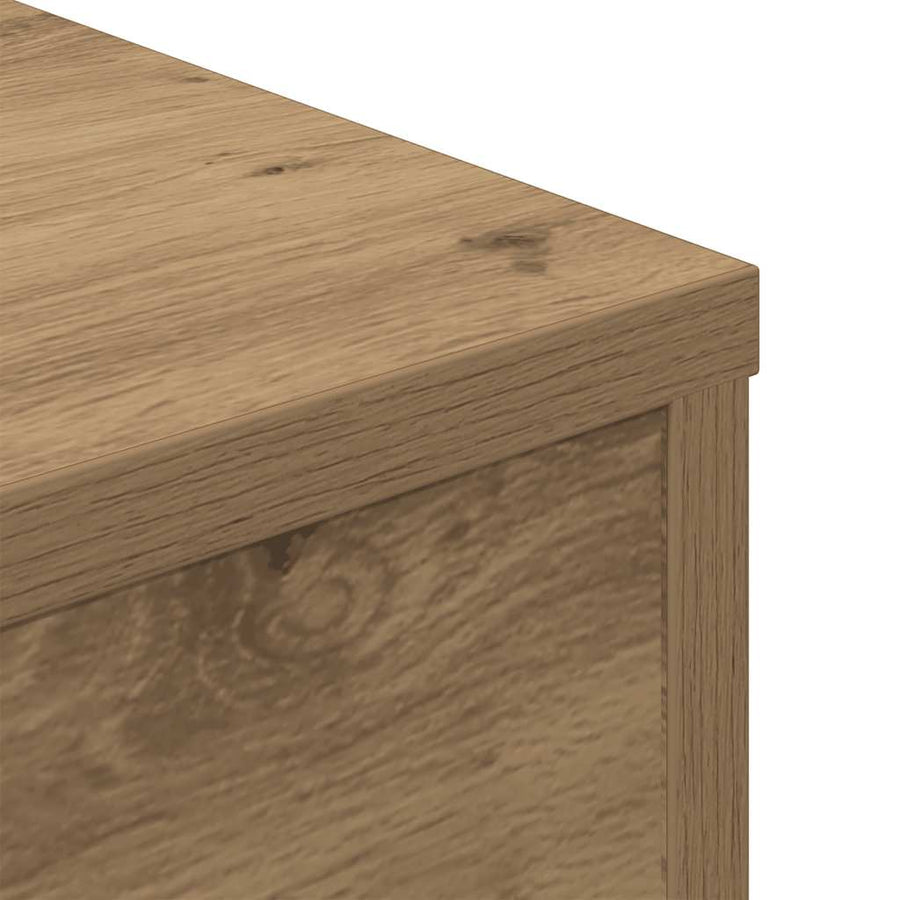 Salontafel 55x55x30 cm bewerkt hout artisanaal eikenkleurig