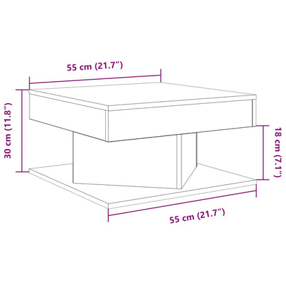 Salontafel 55x55x30 cm bewerkt hout artisanaal eikenkleurig