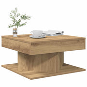 Salontafel 55x55x30 cm bewerkt hout eikenkleurig