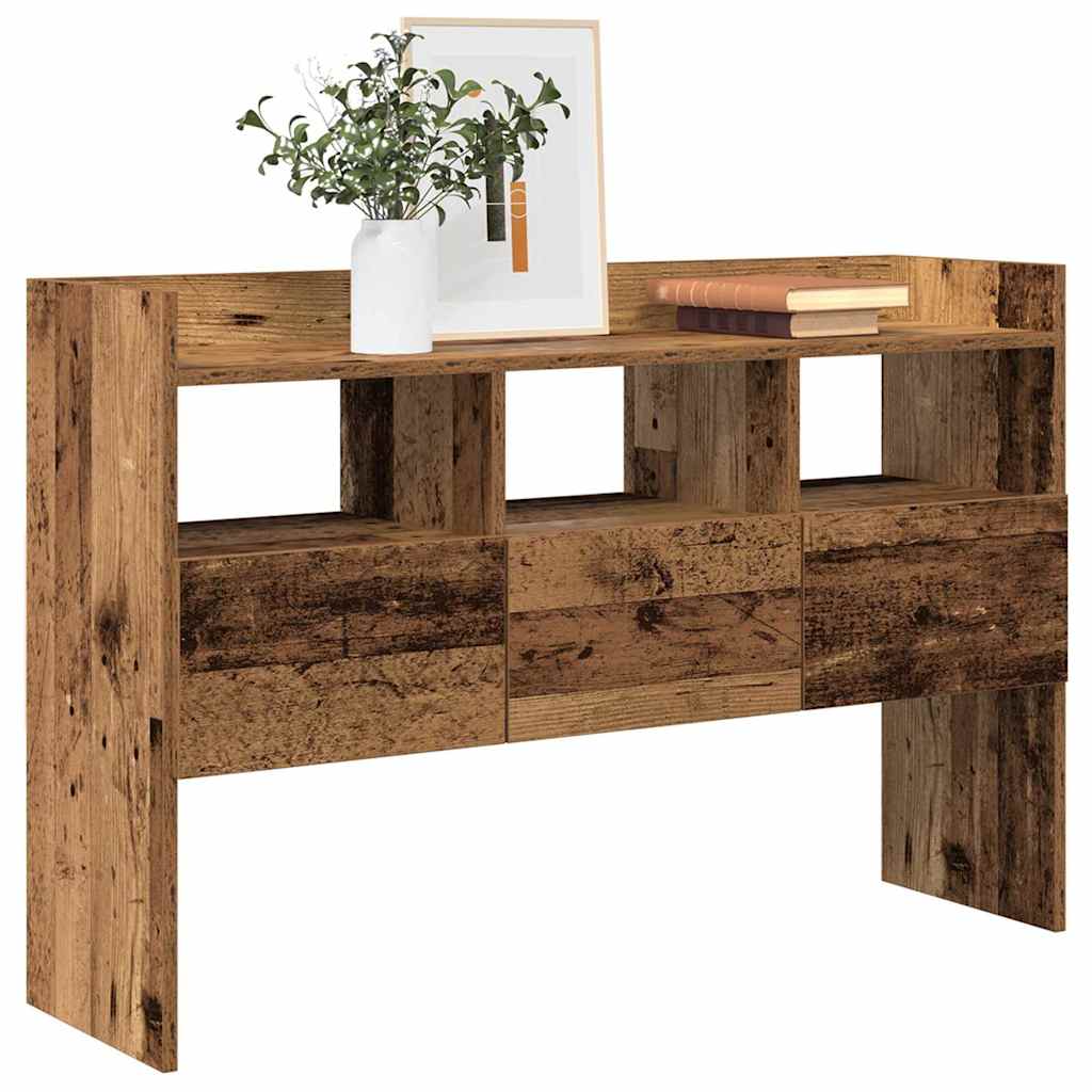 Dressoir 105x30x70 cm bewerkt hout oud houtkleurig