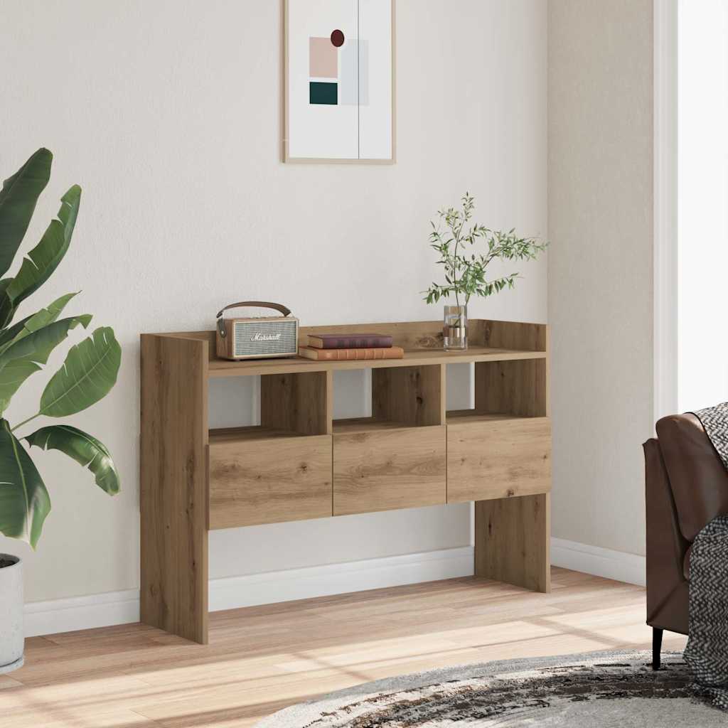 Dressoir 105x30x70 cm bewerkt hout artisanaal eikenkleurig
