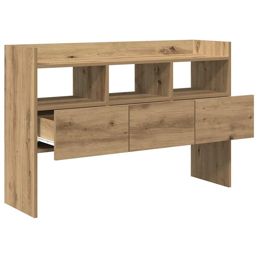 Dressoir 105x30x70 cm bewerkt hout artisanaal eikenkleurig