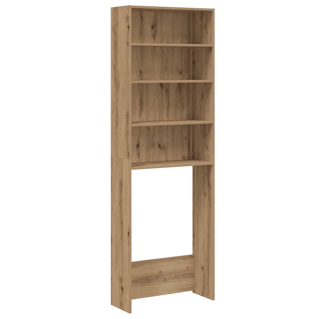 Wasmachinekast 64x24x190 cm artisanaal eikenkleur
