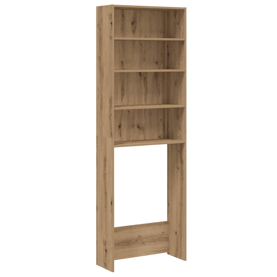 Wasmachinekast 64x24x190 cm artisanaal eikenkleur
