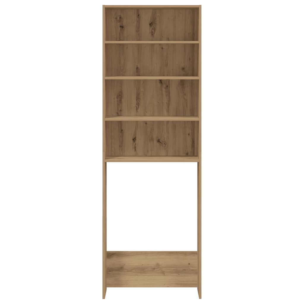 Wasmachinekast 64x24x190 cm artisanaal eikenkleur
