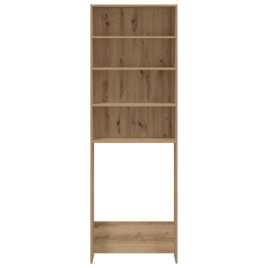 Wasmachinekast 64x24x190 cm artisanaal eikenkleur
