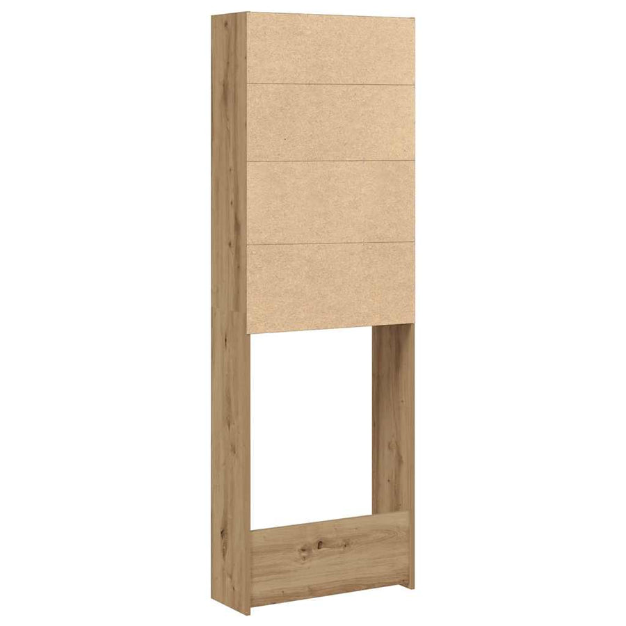 Wasmachinekast 64x24x190 cm artisanaal eikenkleur