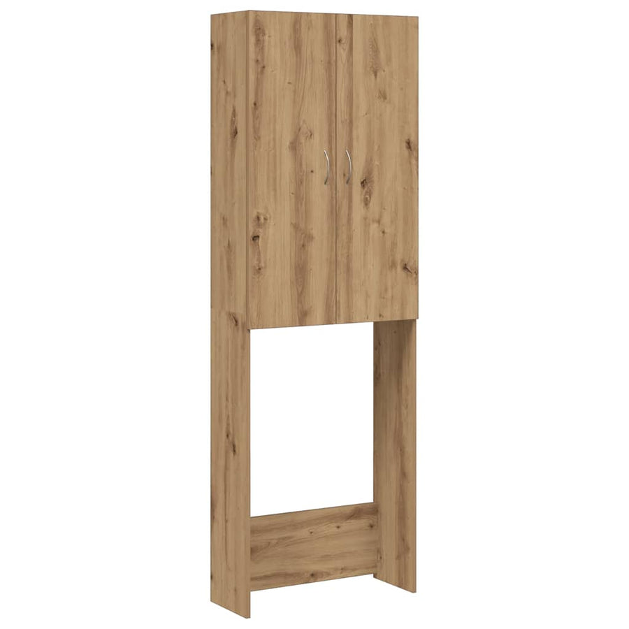 Wasmachinekast 64x25,5x190 cm artisanaal eikenkleur