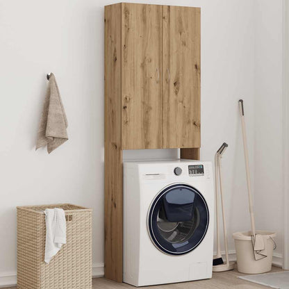 Wasmachinekast 64x25,5x190 cm artisanaal eikenkleur