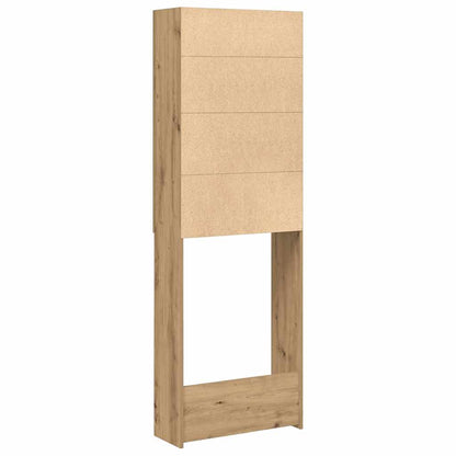 Wasmachinekast 64x25,5x190 cm artisanaal eikenkleur