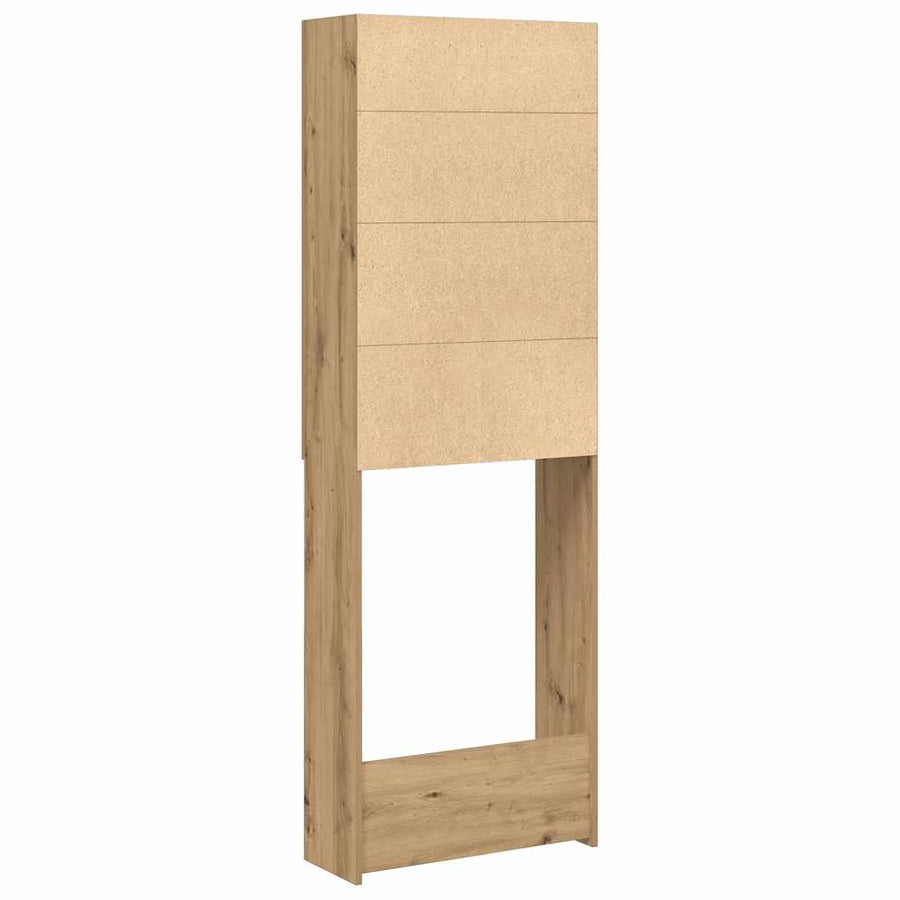Wasmachinekast 64x25,5x190 cm artisanaal eikenkleur
