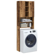Wasmachinekast 64x25,5x190 cm oud houtkleur