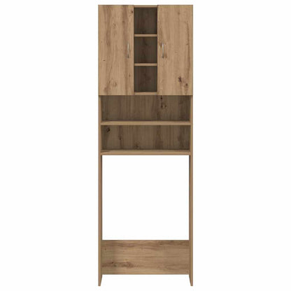 Wasmachinekast 64x25,5x190 cm artisanaal eikenkleur