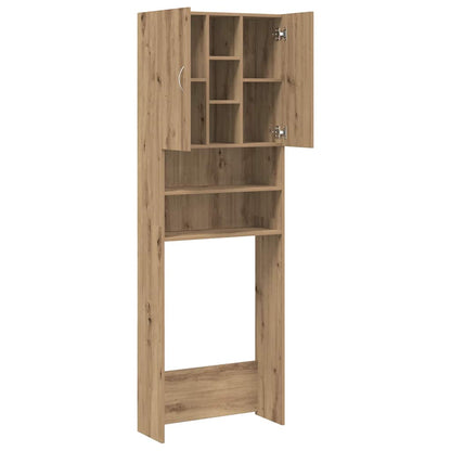 Wasmachinekast 64x25,5x190 cm artisanaal eikenkleur