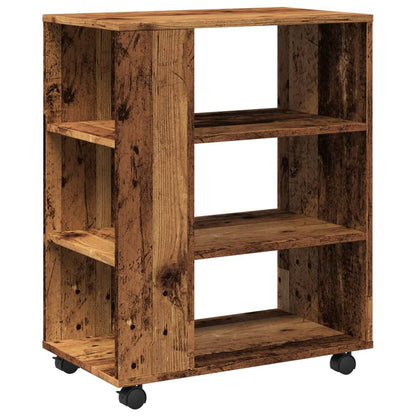 Rolkast 60x35x75 cm bewerkt hout oud houtkleurig