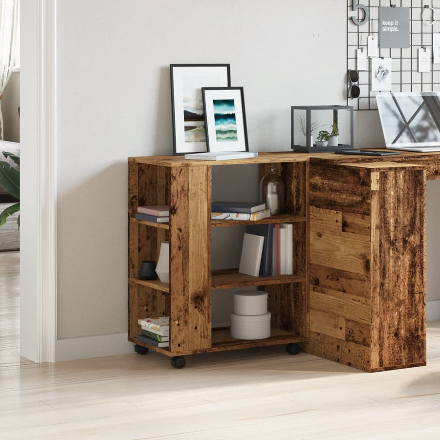 Rolkast 60x35x75 cm bewerkt hout oud houtkleurig