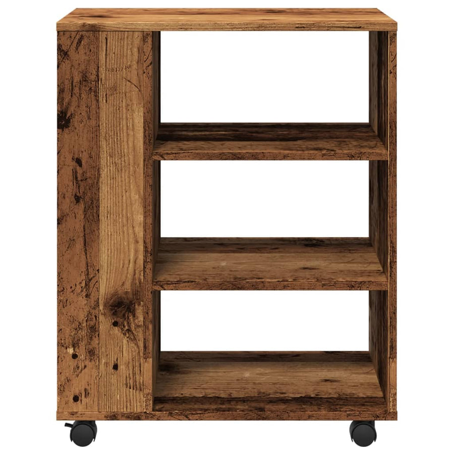 Rolkast 60x35x75 cm bewerkt hout oud houtkleurig