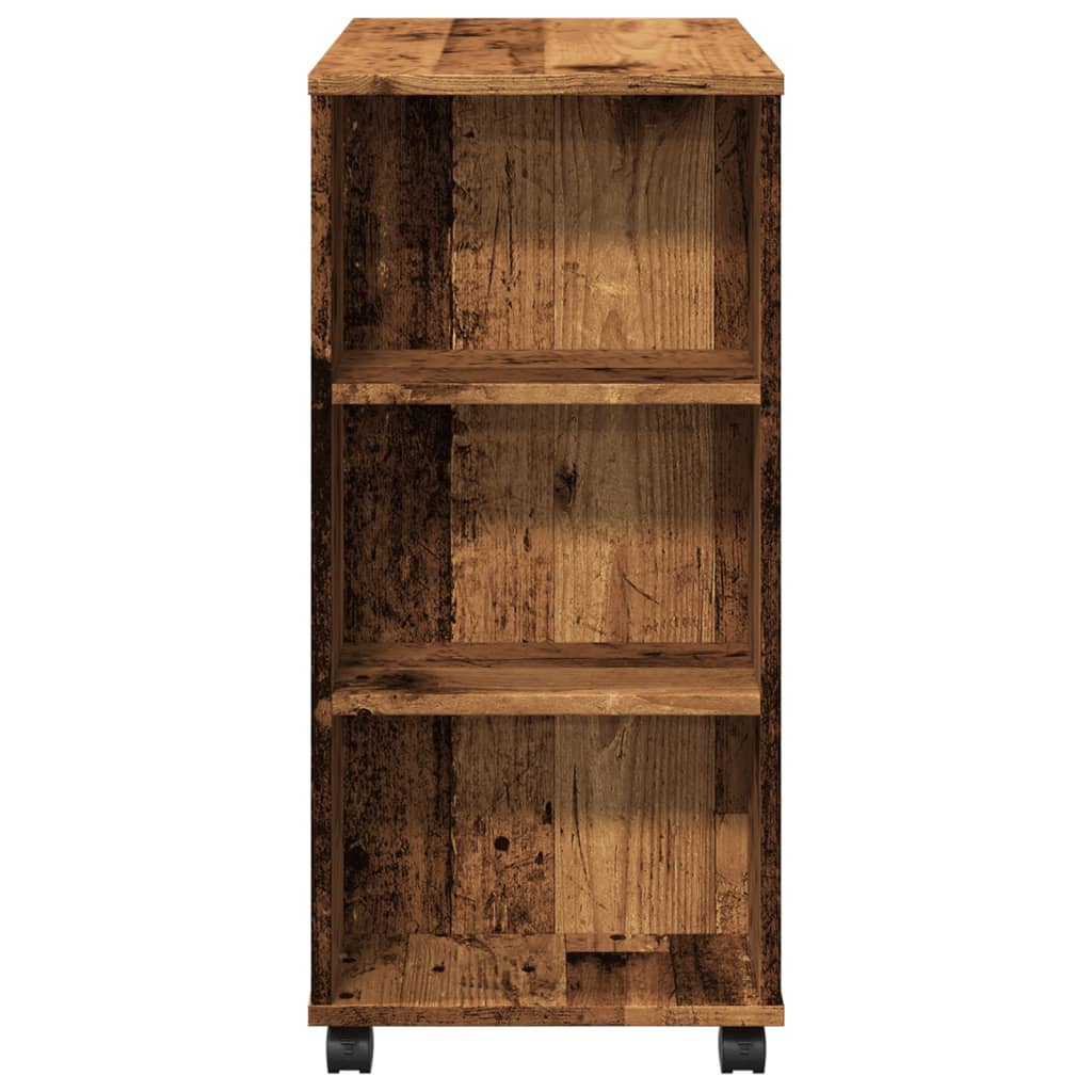 Rolkast 60x35x75 cm bewerkt hout oud houtkleurig