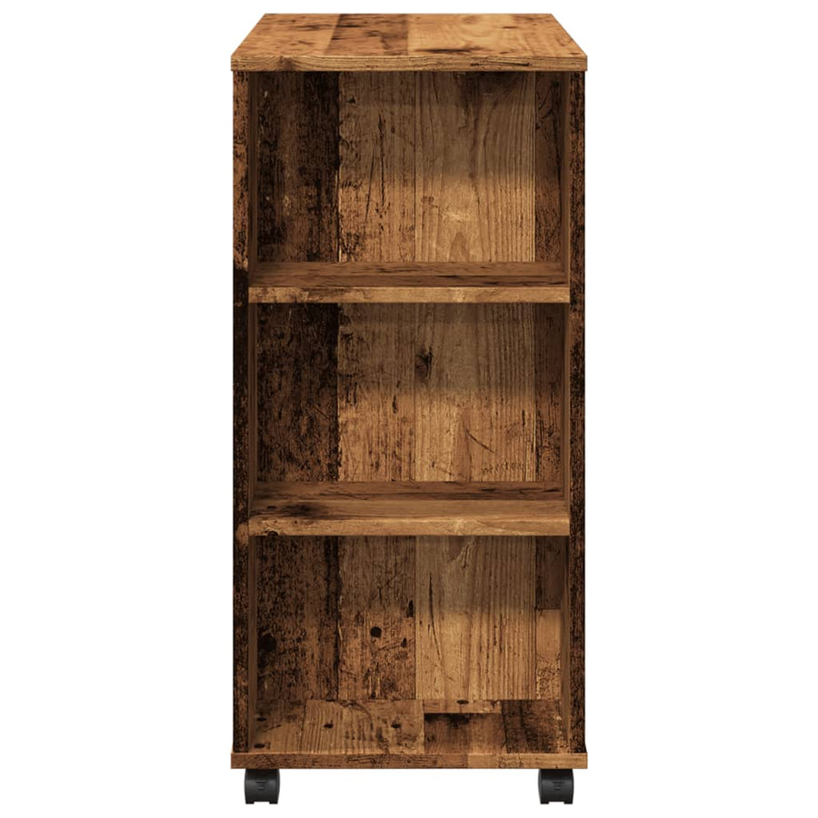 Rolkast 60x35x75 cm bewerkt hout oud houtkleurig