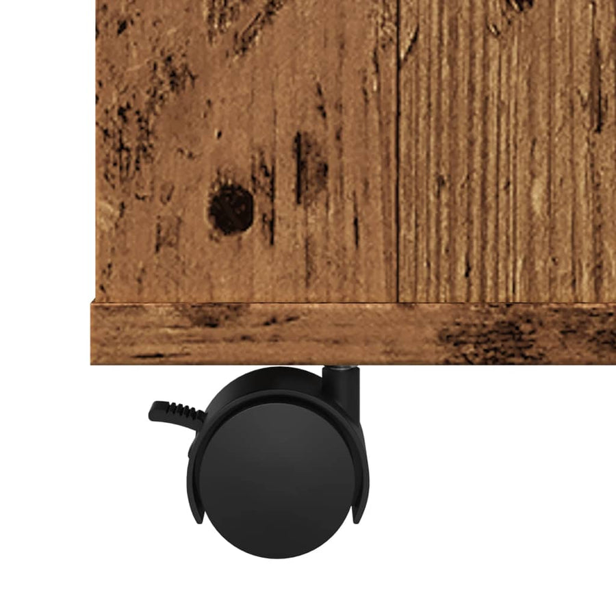 Rolkast 60x35x75 cm bewerkt hout oud houtkleurig